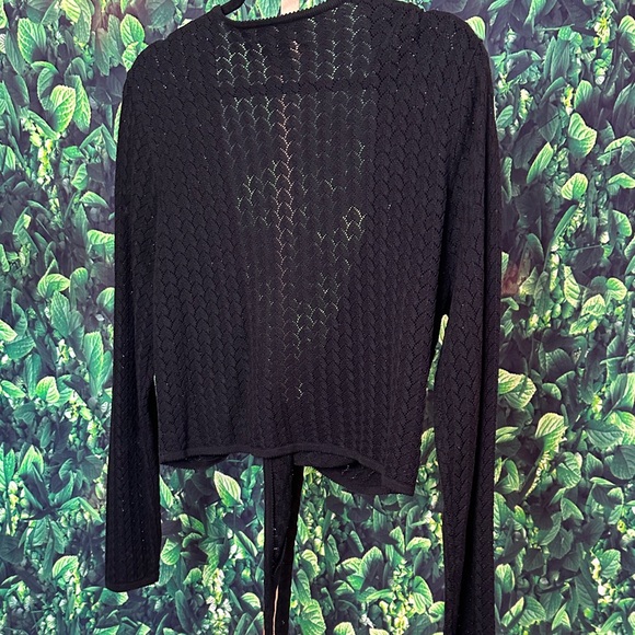 Style & Co. Black Tie-Front Shrug - Picture 3 of 5